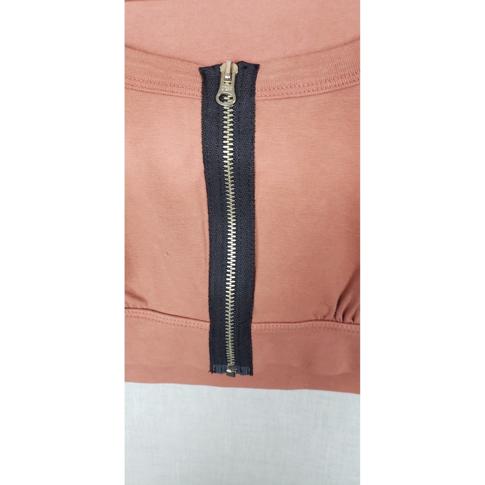 Hard Tail Forever Womens Long Sleeve Crop Top Dusty Rose Zip Front M Boho Earthy - Picture 3 of 8
